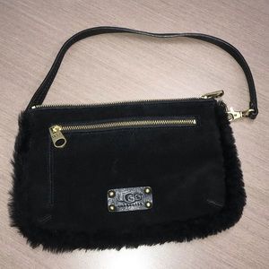UGG black sheepskin/fur small purse in great condition